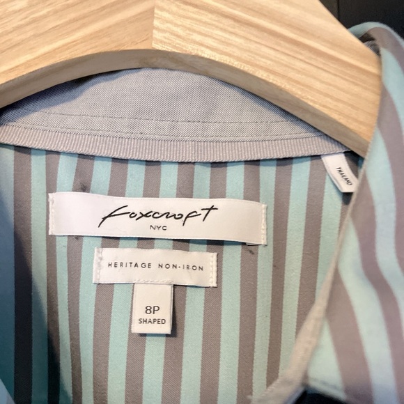 Foxcroft Heritage Non-Iron Button Down Blouse 8P EUC - Picture 7 of 11